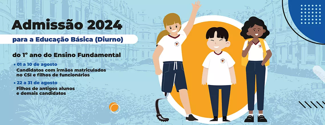 Admissão 2024 para educação básica (diurno) do 1º ano do ensino fundamental