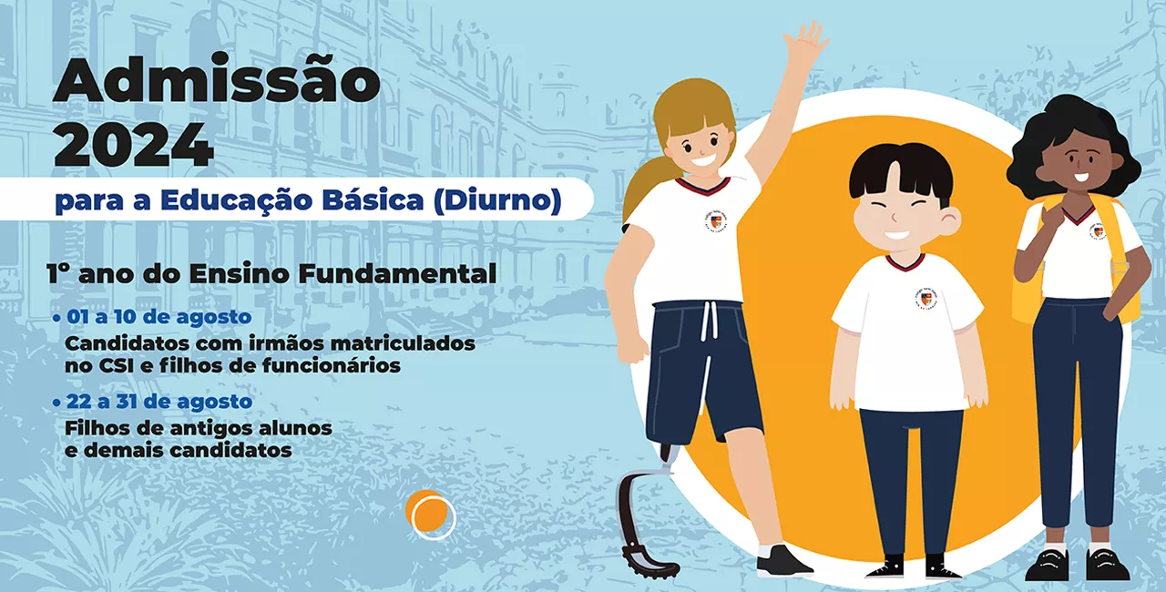 Admissão 2024 para educação básica (diurno) do 1º ano do ensino fundamental