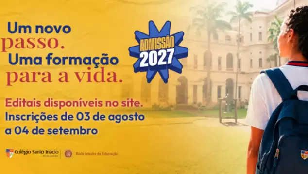 Inscrições abertas para o Processo de Admissão de Novos Alunos 2027