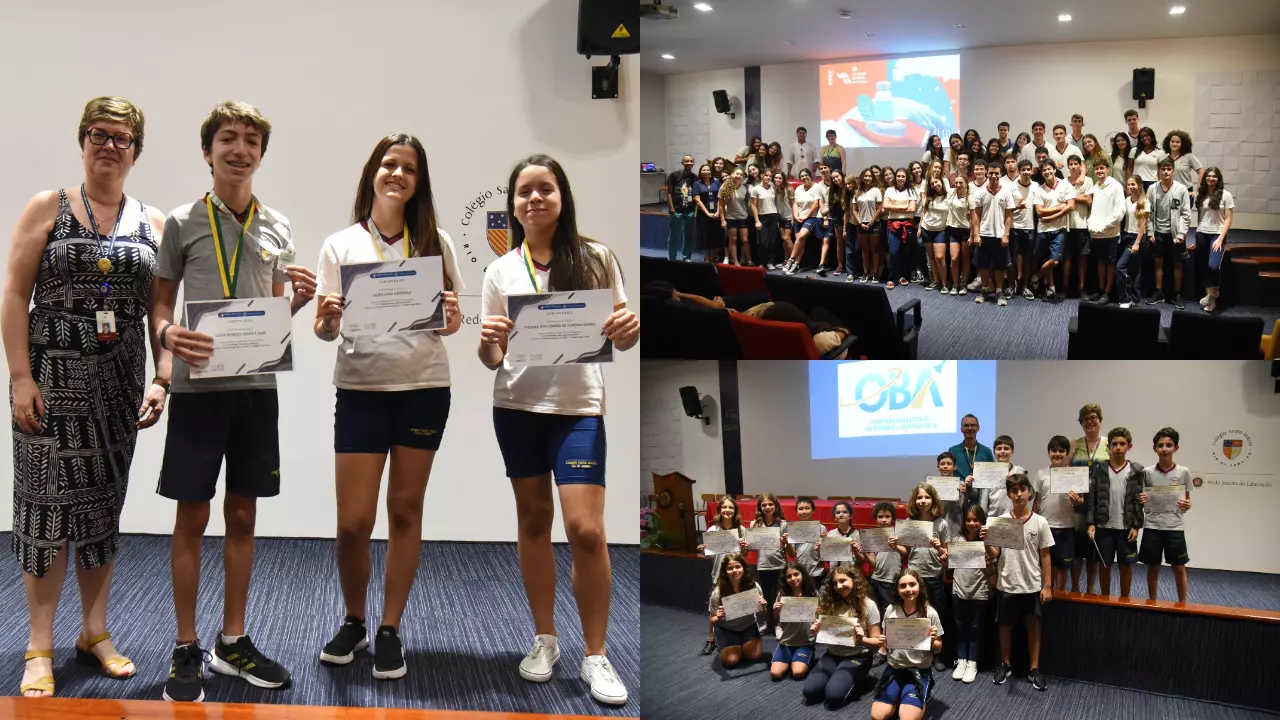 Estudantes do Ensino Fundamental e Médio participam de cerimônia de premiação das olimpíadas de conhecimento de 2023