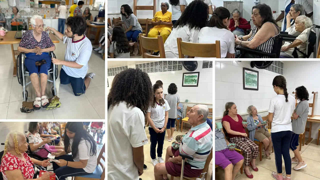 Inacianos do 9EF a 3EM participam de ações de voluntariado em casa de permanência para idosos